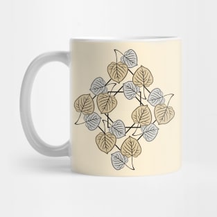 Dry Aspen Leaves in Squares 2 Mug